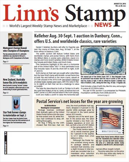 Poster - LINNS STAMP NEWS 2016.08.29 Vol.89 No. 4583 Worlds Largest Weekly Stamp News and Marketplace 2016, PDF.jpg